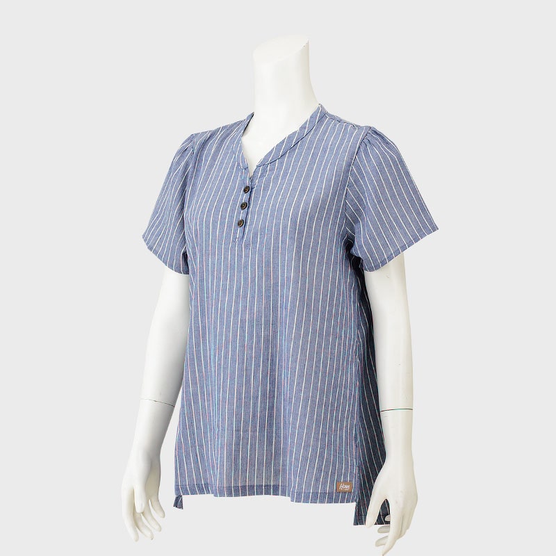 婦人『Home BY TEMPUR』綿100%クレープ半袖シャツ