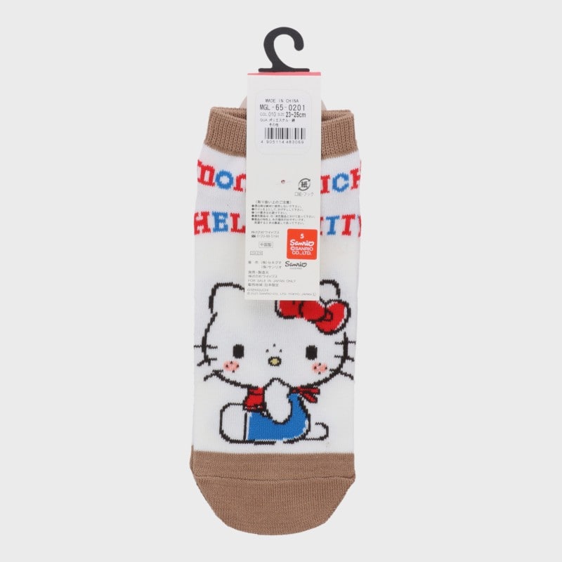 婦人『モンチッチ』フロント柄スニーカー丈ソックス