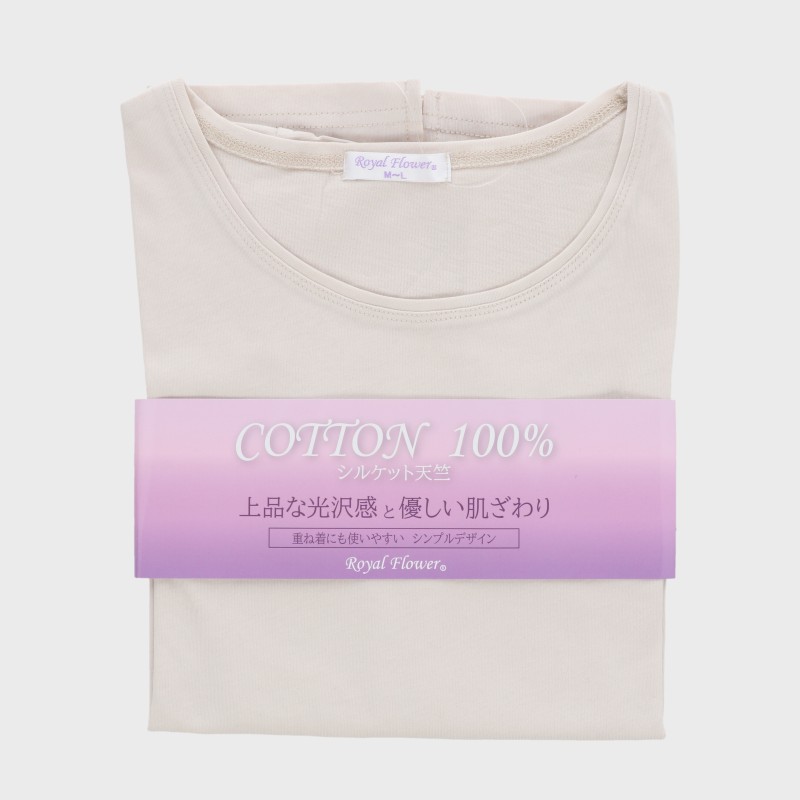 婦人60双シルケット長袖無地Tシャツ