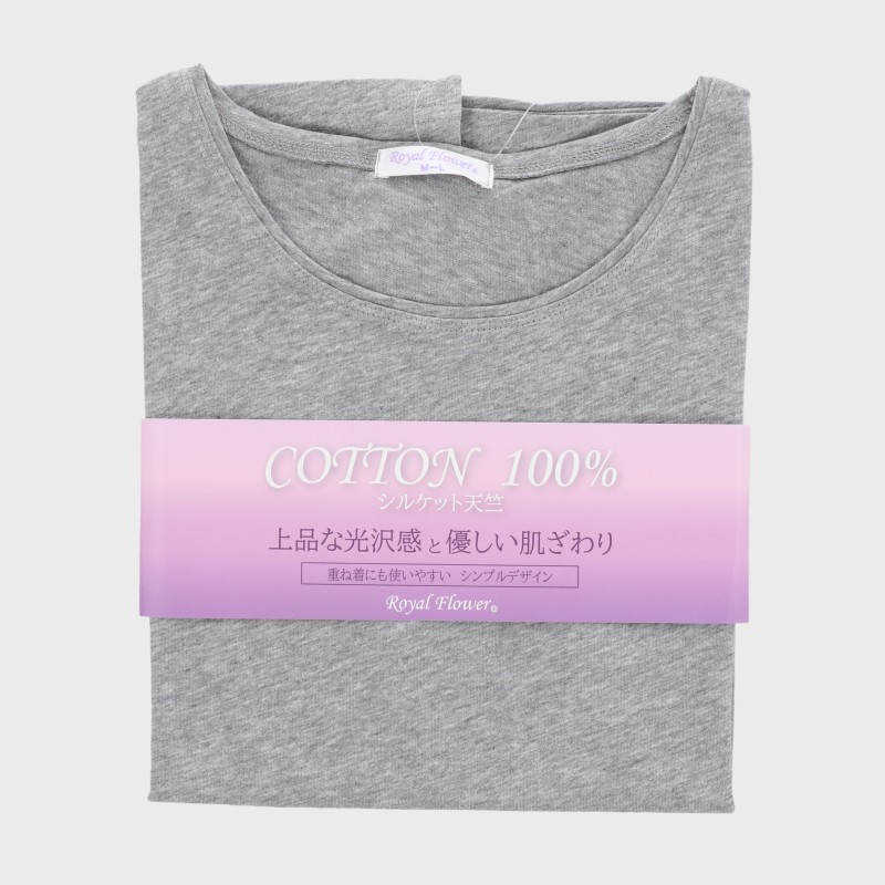 婦人60双シルケット7分袖無地Tシャツ