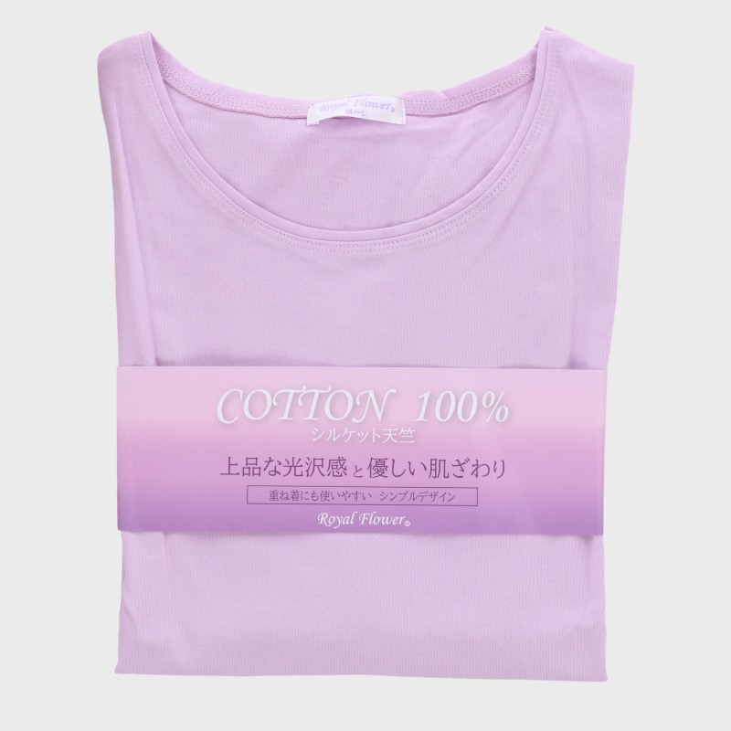 婦人60双シルケット5分袖無地Tシャツ