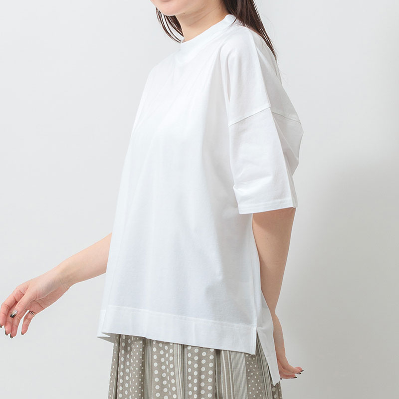 婦人『m.m.o』冷感綿ベア天竺ハイネックドロップショルダーPO