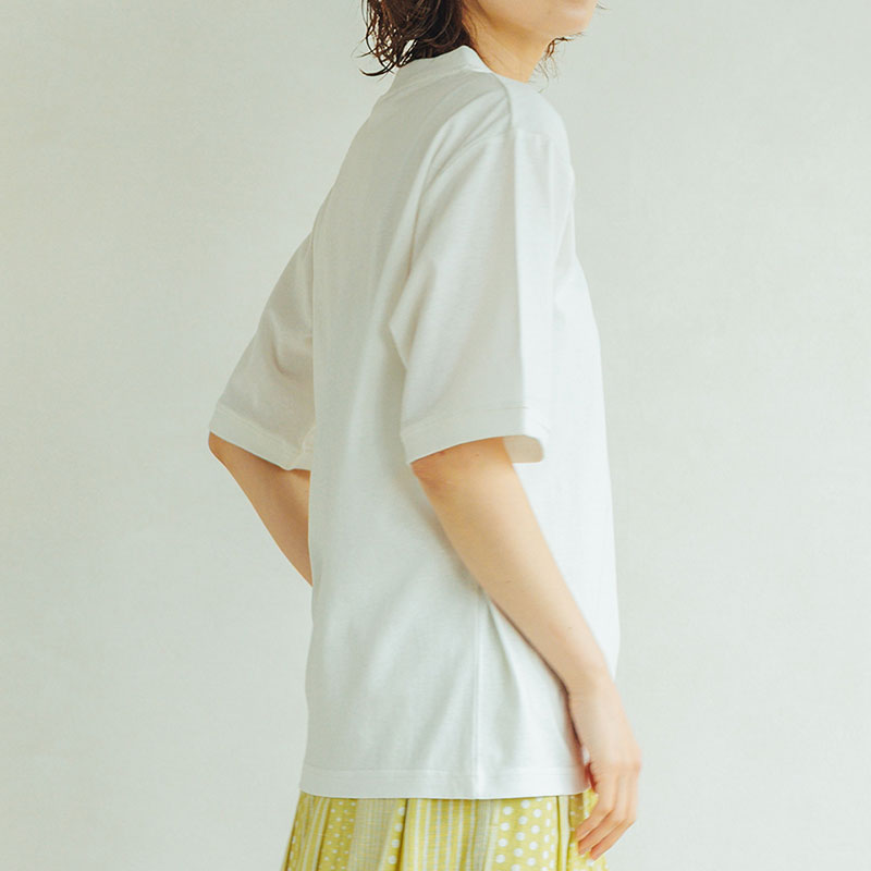 婦人『m.m.o』クルーネック袖リブ半袖Tシャツ