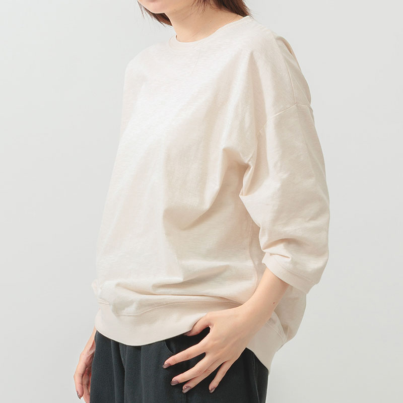 婦人『m.m.o』7分袖綿スラブトップス