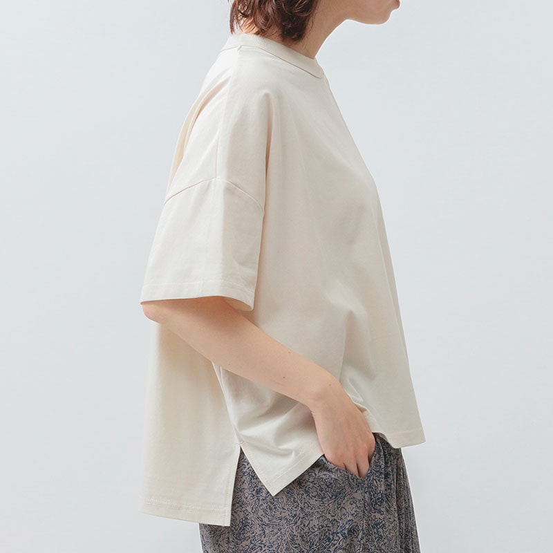 婦人『m.m.o』接触冷感クルーネック半袖ワイドTシャツ