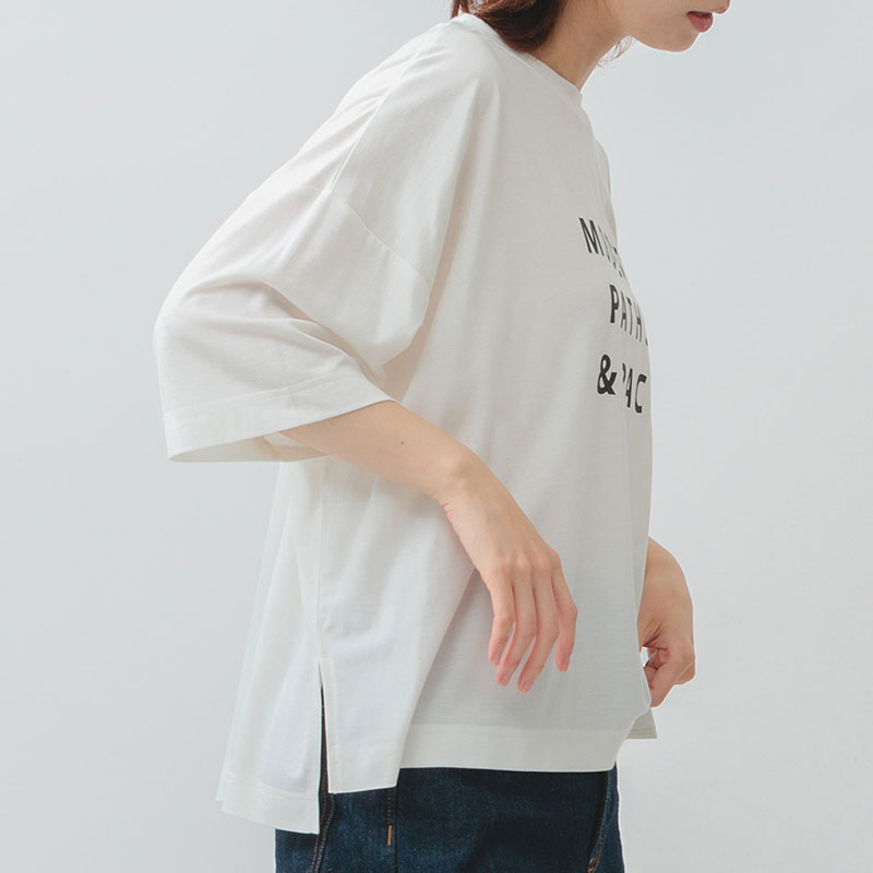 婦人『m.m.o』接触冷感5分袖プリントTシャツ