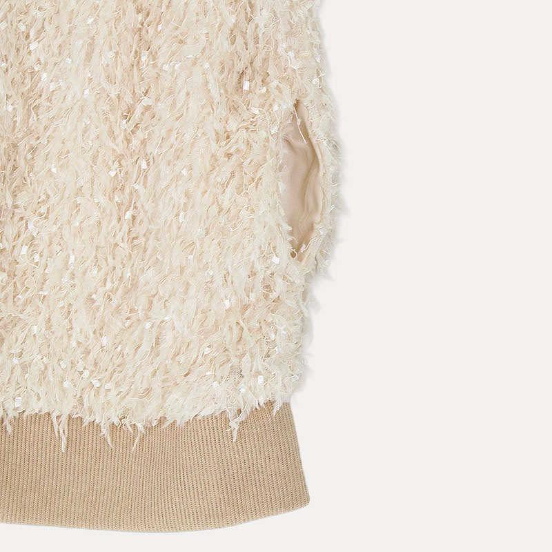 婦人『SILENT WORTH』カットフリンジジャガードカーディガン