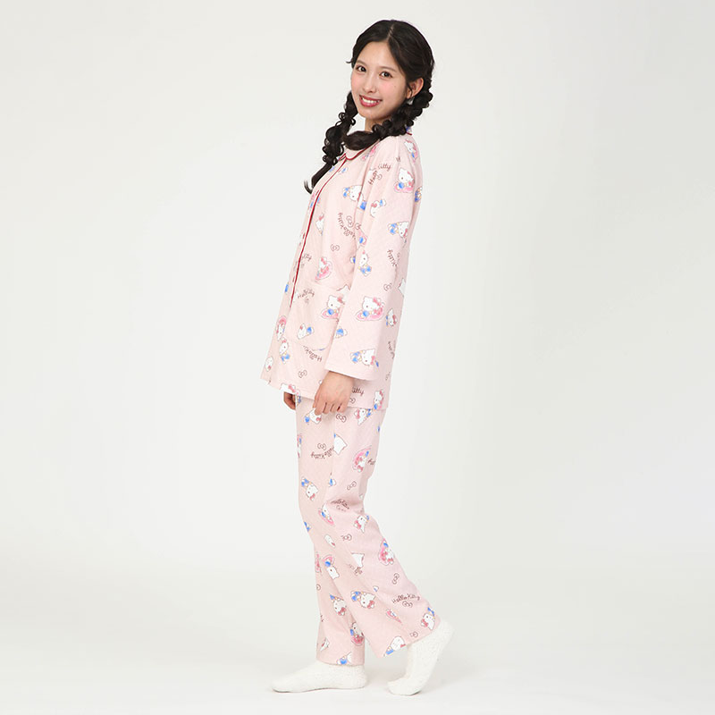 婦人『ゴロゴロハローキティ』キルトシャツパジャマ《WEB》