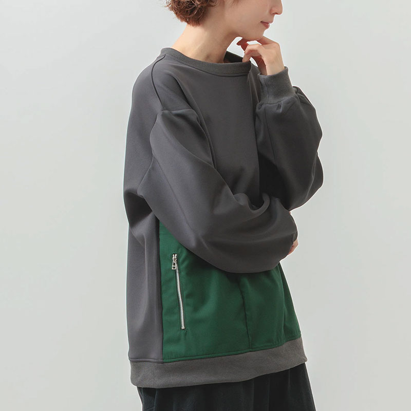 婦人『teMite』異素材づかい切替プルオーバー