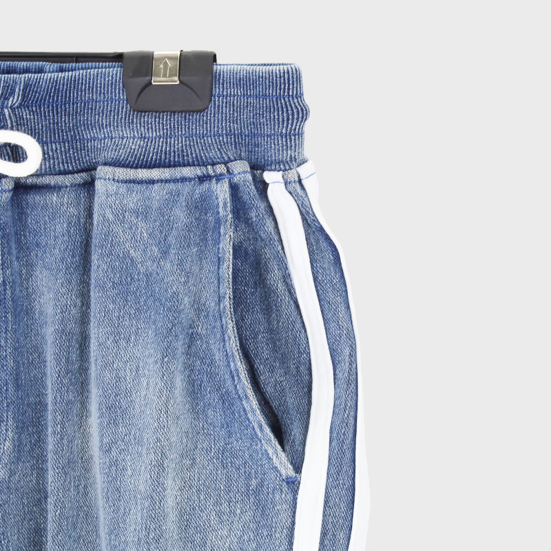 紳士カットデニムサイドラインパンツ