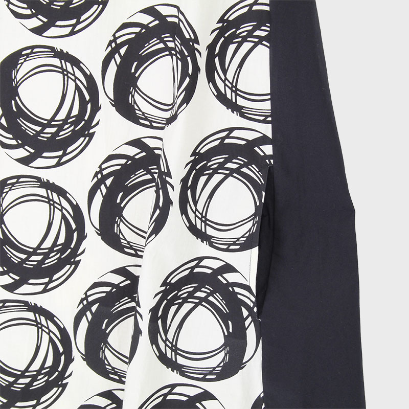 婦人プリント切替えワンピース