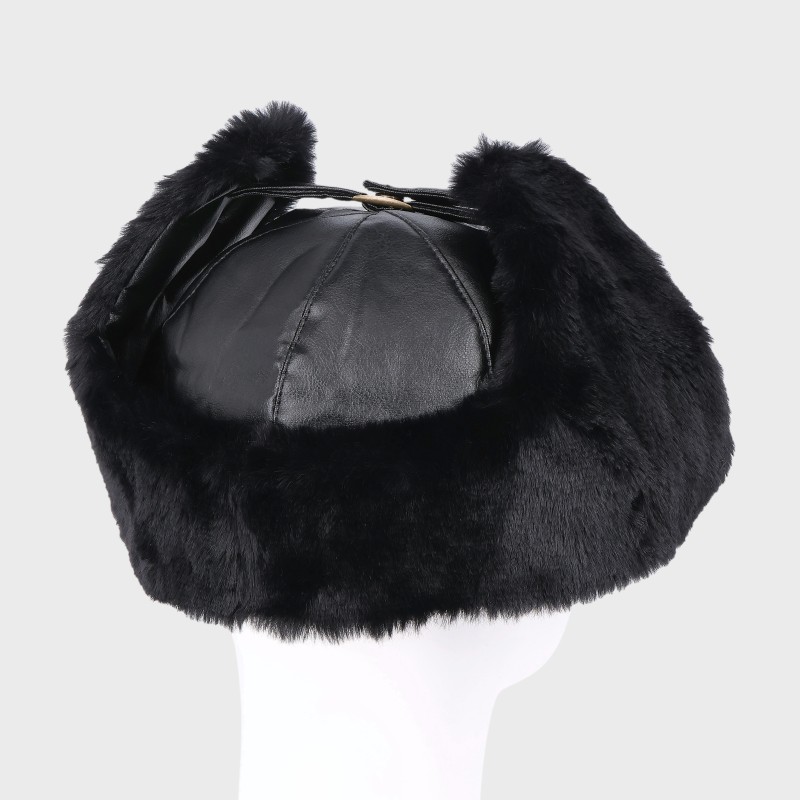 外耳付き合皮フライトキャップ・飛行帽