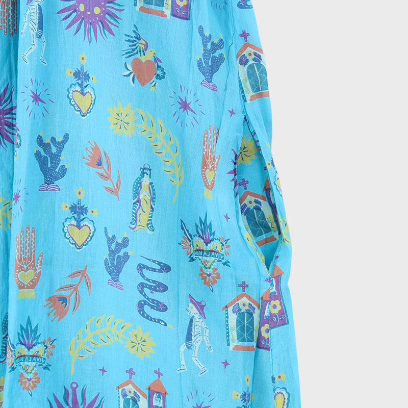 婦人襟付き総柄ワンピース