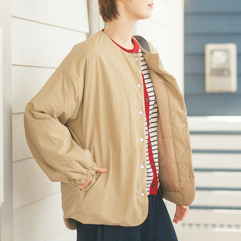 婦人『m.m.o』吸湿発熱中綿入りワッシャーブルゾン