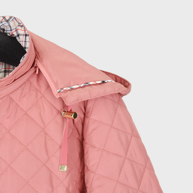 婦人中綿キルトフード取り外し可能ジャケット