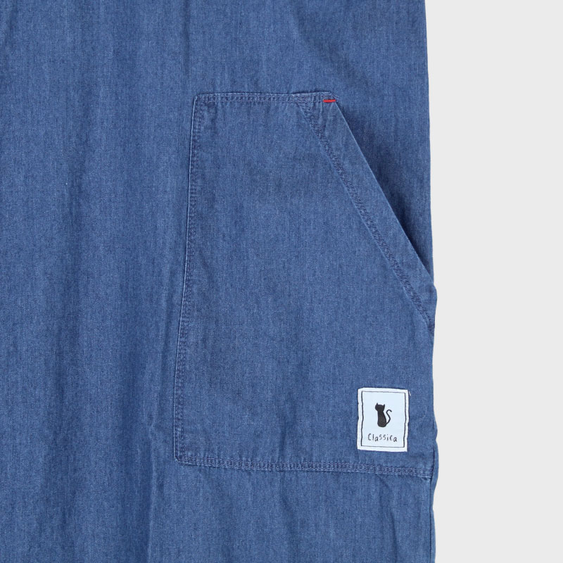 婦人デニムシャツワンピース(ポケット付き)