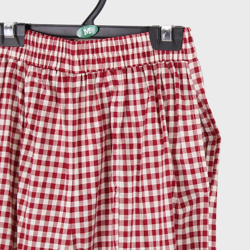 婦人ポケット付きギャザーフレアーパンツ