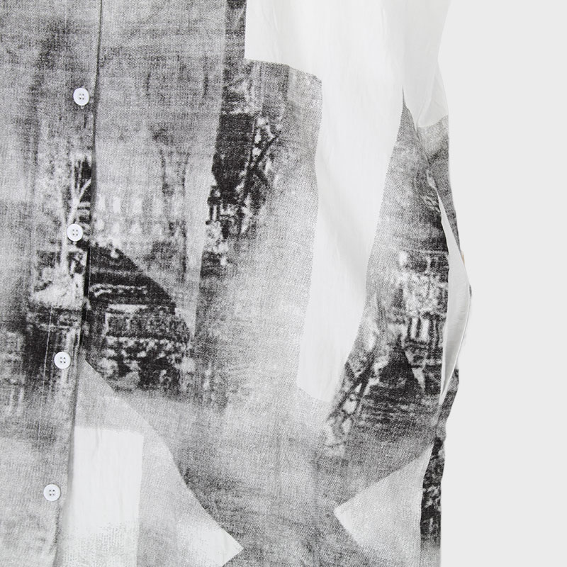 婦人長袖ロング丈ワイドシャツ