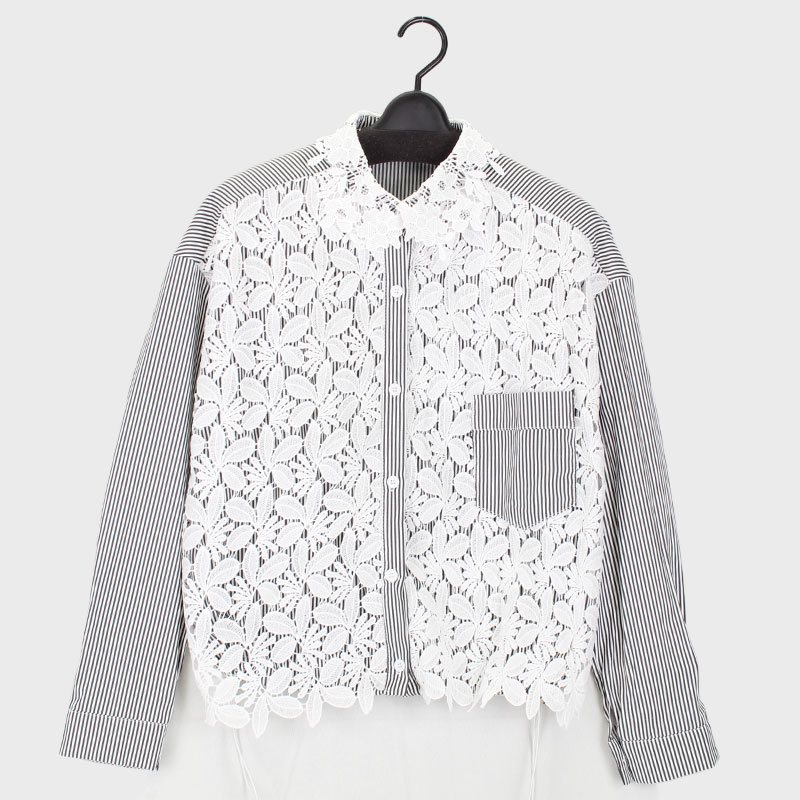 婦人長袖ストライプシャツ