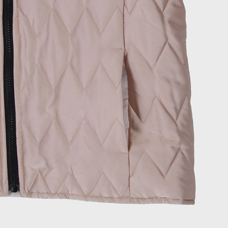 婦人大寸中綿ショートノーカラージャケット