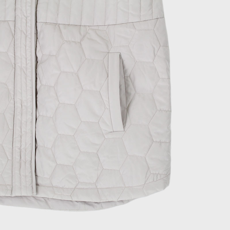 婦人大寸中綿ダキルト切替コート