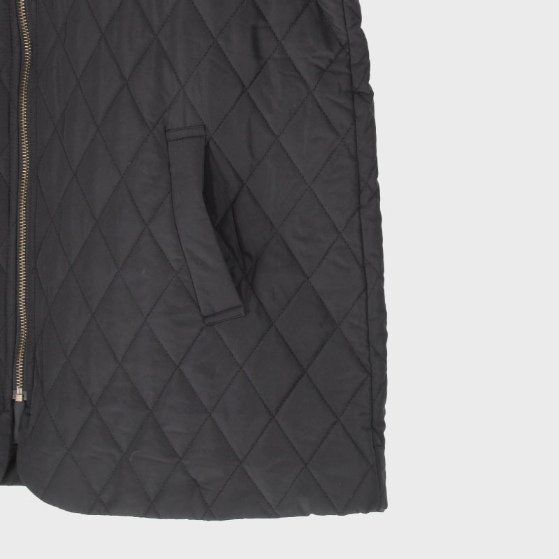 婦人大寸中綿ダイヤキルトリブ使いコート