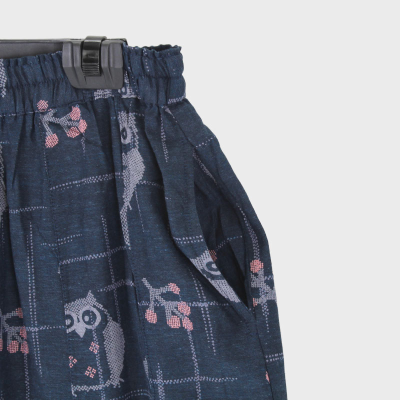 婦人はんなりタックワイドパンツ(ふくろう)