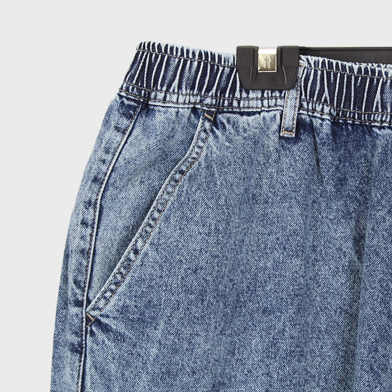 婦人綿デニム100%ゆったりジョガーパンツ