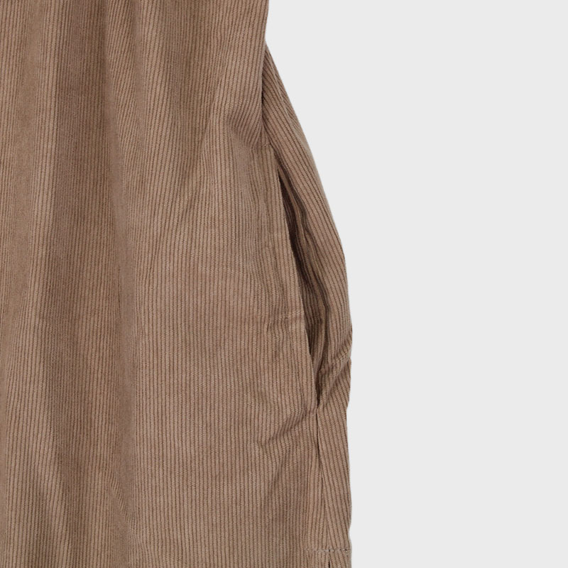 婦人コール天袖リブ付きかぶり型カッポー