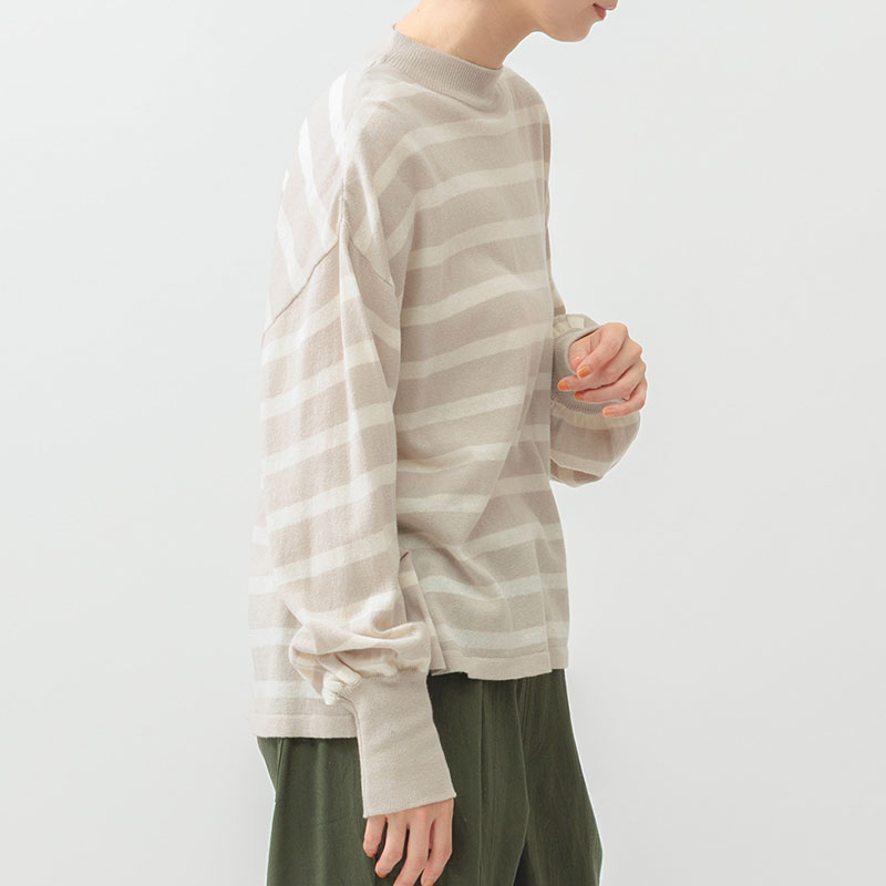 婦人『m.m.o』コットンニットハイネック袖ボリュームPO
