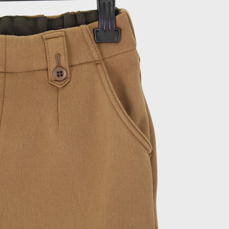 婦人『aiai』ニットボンディングツイルストレッチストレートパンツ