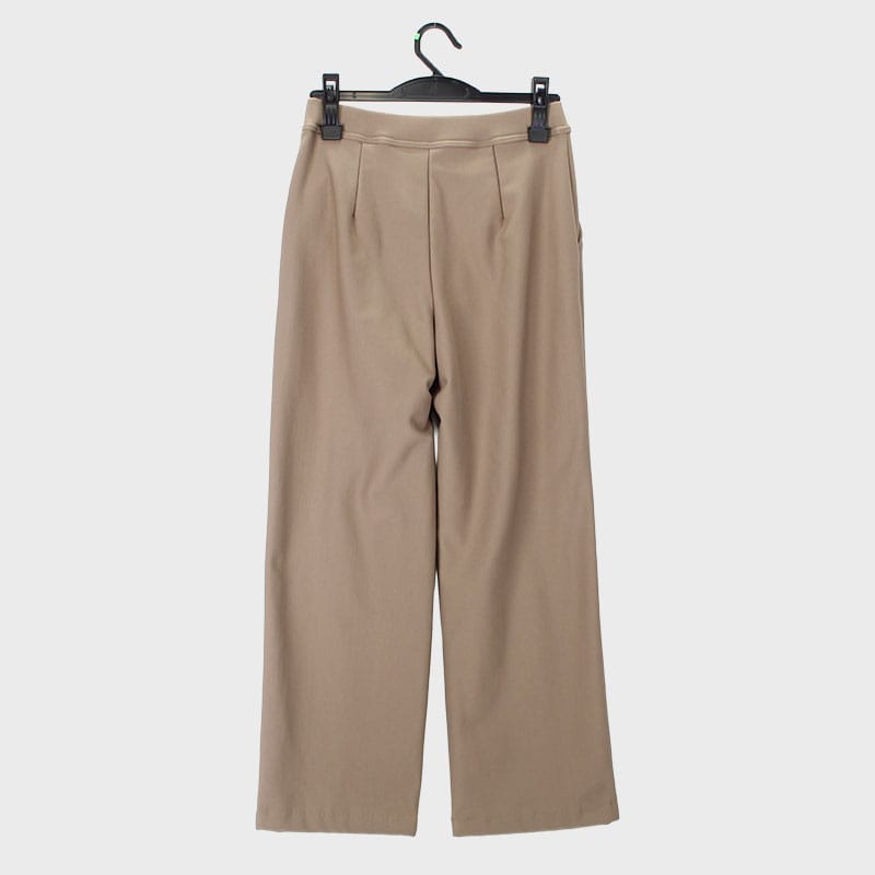 婦人日本製すふれ起毛ピンタックワイドストレートパンツ