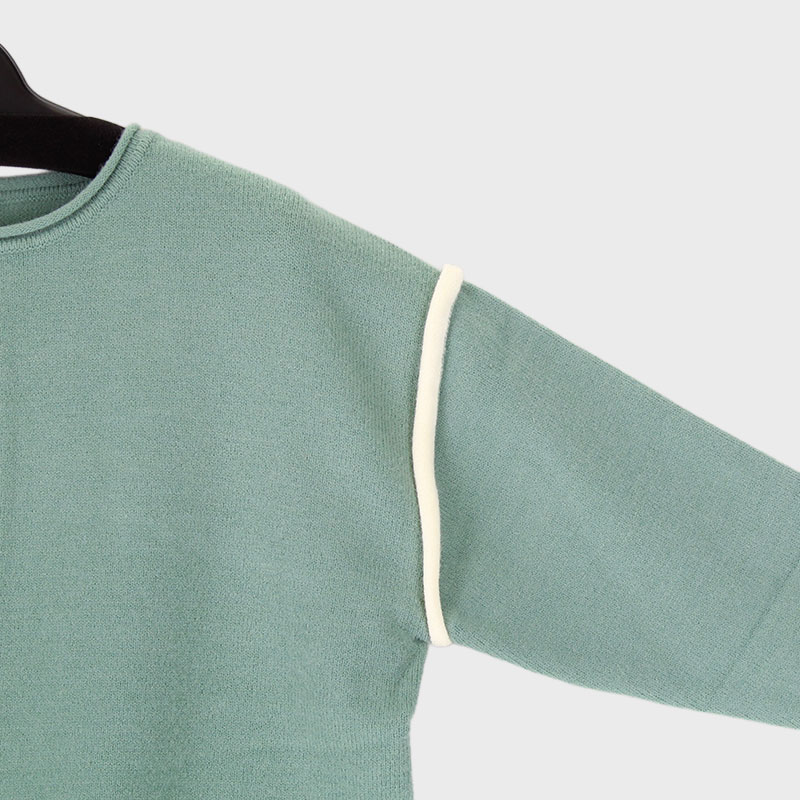 婦人丸首ニットデザインセーター