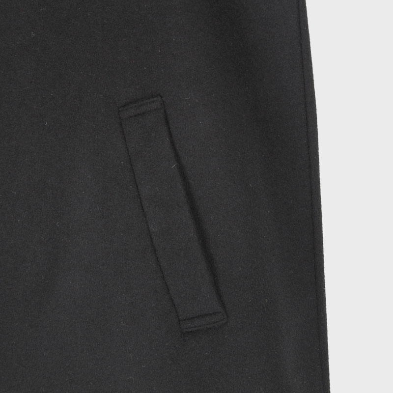 婦人黒ウール混コート