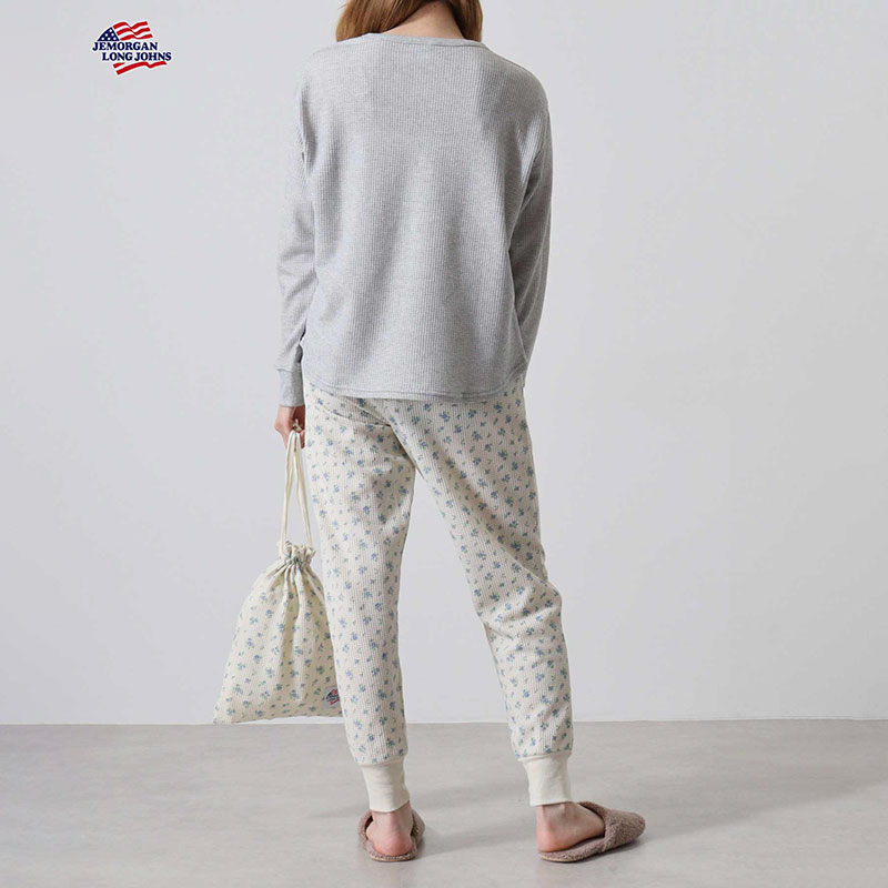 婦人『JEMORGAN』CVCワッフル無地×花柄3点セット