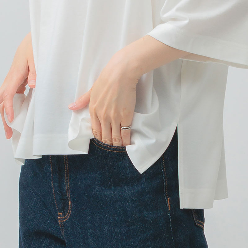 婦人『m.m.o』接触冷感5分袖プリントTシャツ