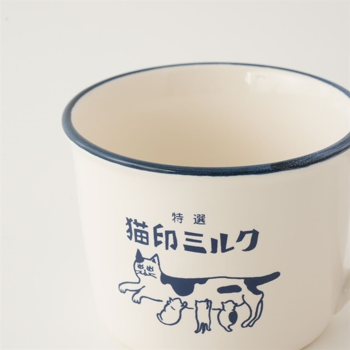 『星羊社』マグカップ 猫印ミルク 約330ml 美濃焼 ホワイト