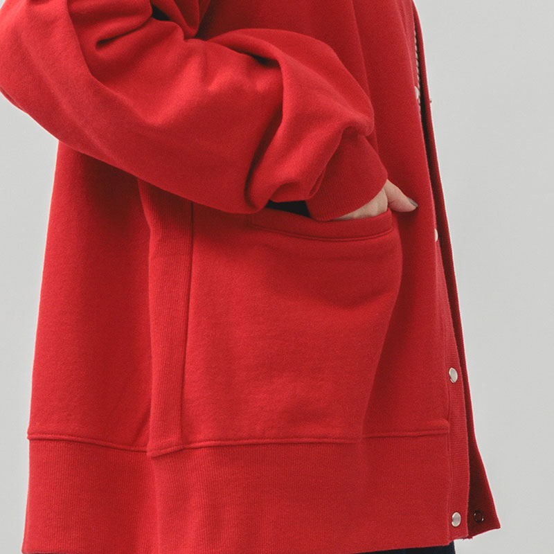 婦人『m.m.o.』裏毛パールドットボタンカーディガン