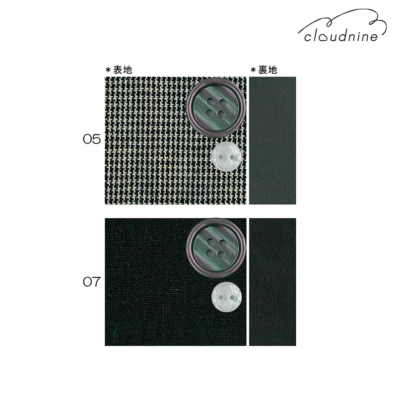 婦人『cloudnine』先染め綿麻布帛袖口バルーンジャケット