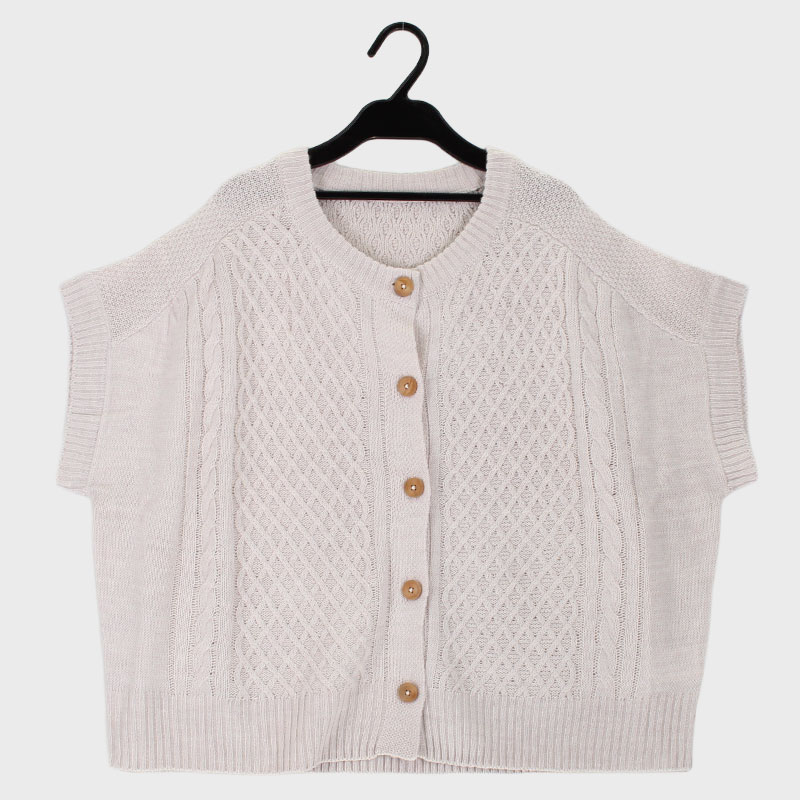 婦人『m.m.o.』アクリルニットベスト×ブラウスアンサンブル