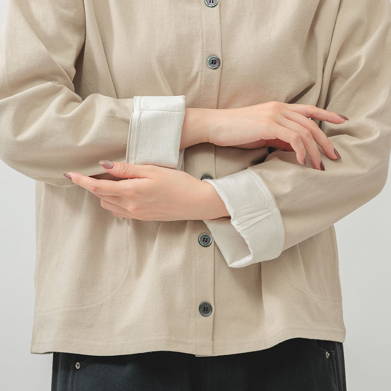 婦人『m.m.o』コットンバスククルーネックカーディガン