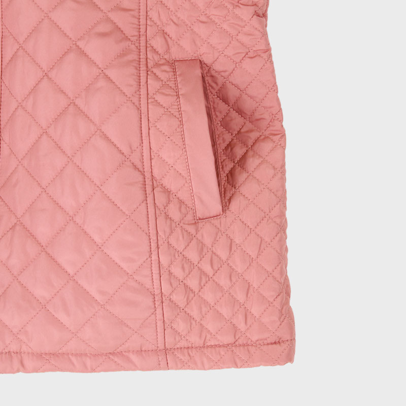 婦人中綿キルトフード取り外し可能ジャケット