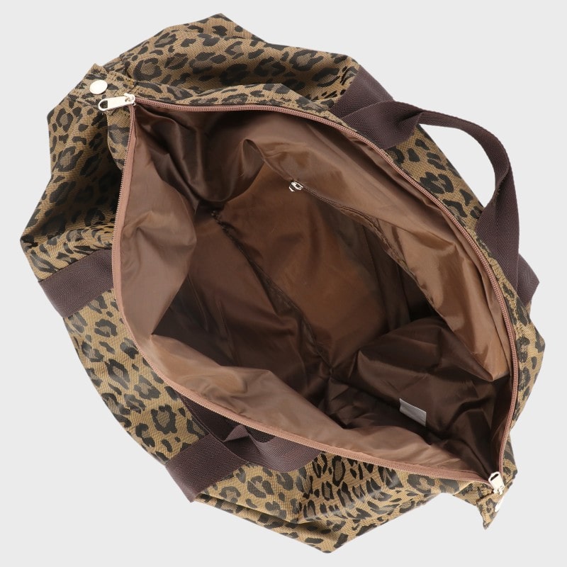 婦人ヒョウ柄ボストンバッグ