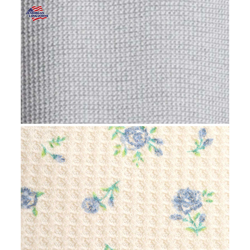 婦人『JEMORGAN』CVCワッフル無地×花柄3点セット