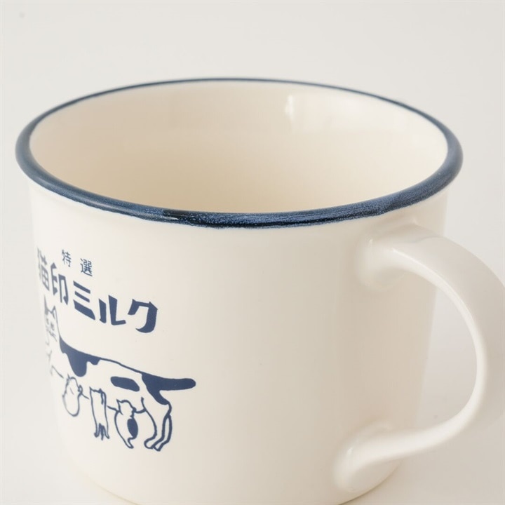 『星羊社』マグカップ 猫印ミルク 約330ml 美濃焼 ホワイト