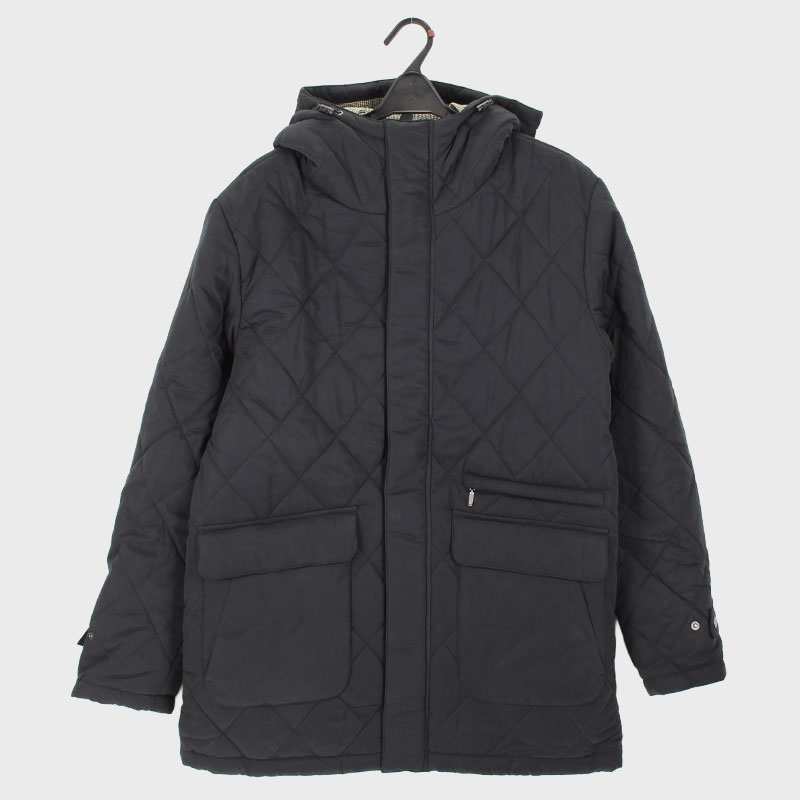 紳士モスピーチフード付き中綿ハーフコート