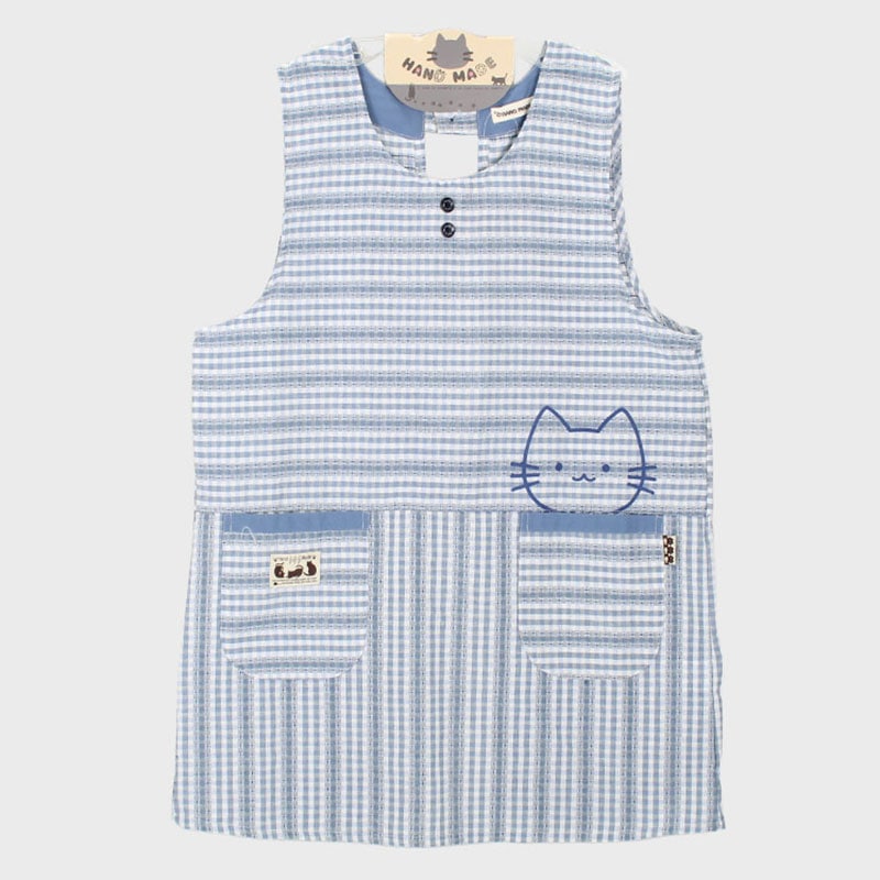 婦人ラン型エプロン(ボタン×ひも)