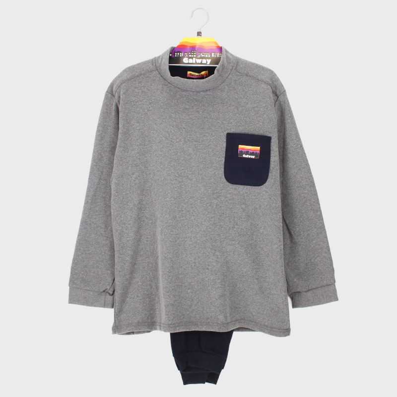 紳士『GalWay』E/CシャギーハイネックTスーツパジャマ(無地)《WEB》