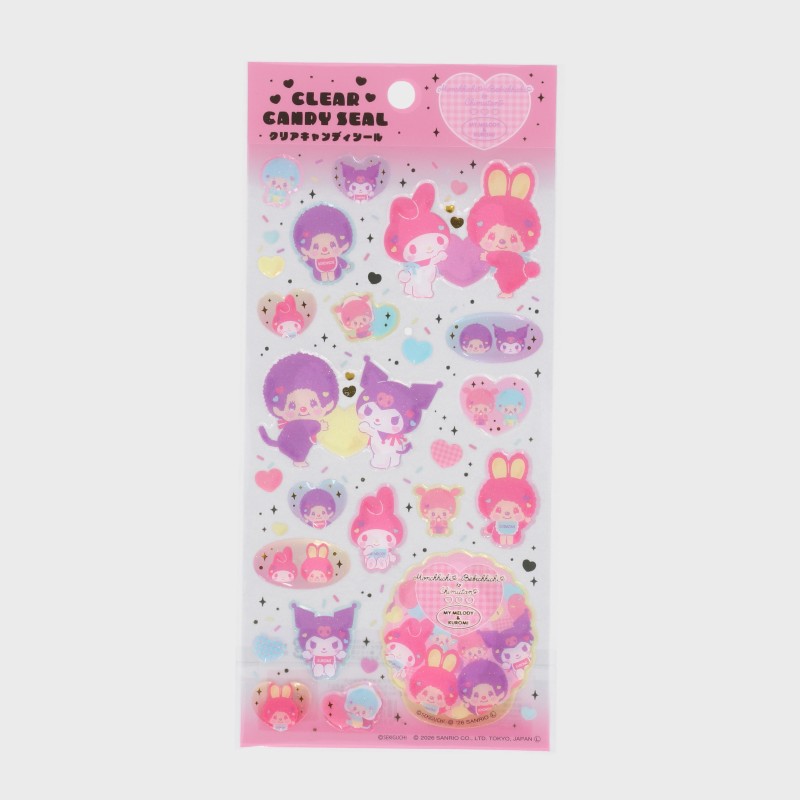 『サンリオ/Sanrio』モンチッチ×マイメロディ&クロミ クリアキャンディ シール