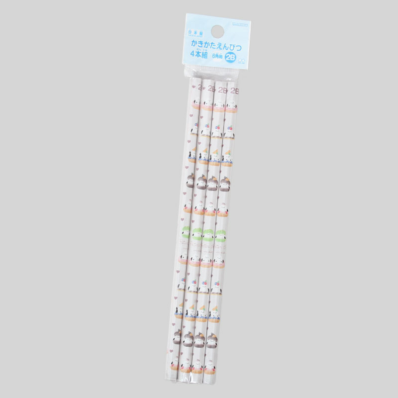 かきかたえんぴつ シマエナガ 4本組 2B